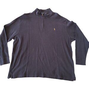 Polo Ralph Lauren Navy 1/4 Zip Pullover Sweatshirt Size 3XB Estate Rib